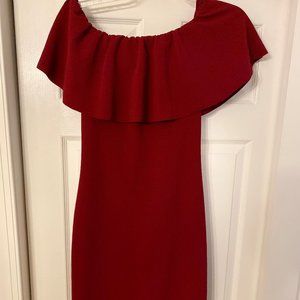 Bodycon Off the Shoulder Maroon Red Dress